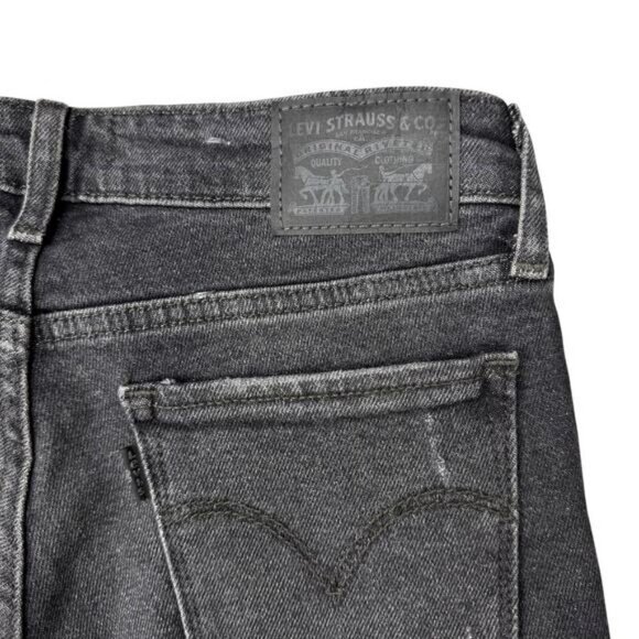 Levi's 711 Skinny Distressed Jeans Size 24 Bandit Black - Picture 8 of 8